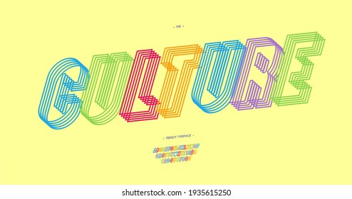 Tipo de letra de cultura vectorial 3D negrita estilo tipografía moderna para camisetas, juego, libro, carreras, infografías, gráficos de movimiento, video, promoción, afiche, decoración, banner. Tipo de letra de moda.10 pasos