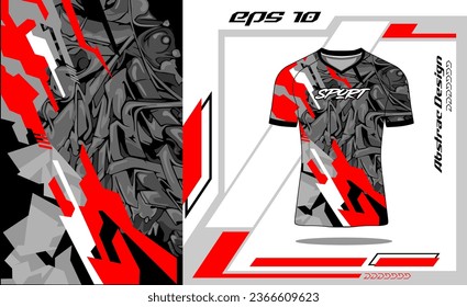 Vector culture red sports shirt jersey design template 3d