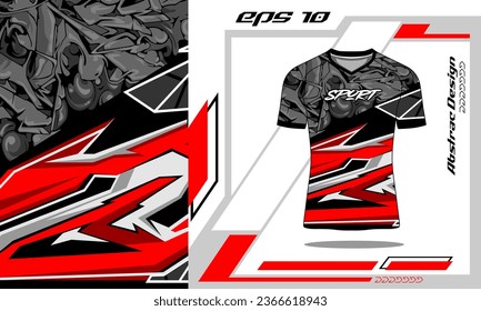 Vector culture red sports shirt jersey design template 3d