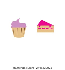 vector cup cake minimalist logo or clip art