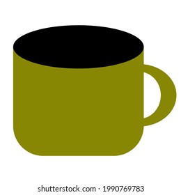 Vector cup in cartoon hand drawn flat style.