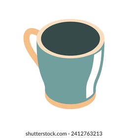 Vector cup ceramic cartoon vector illustration.