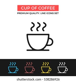 Vector cup of coffee icon. Premium quality graphic design. Modern signs, outline symbols collection, simple thin line icons set for websites, web design, mobile app, infographics