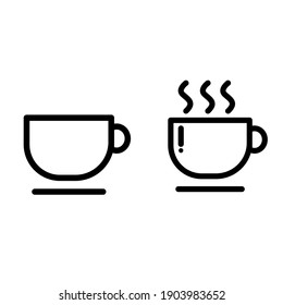 Icono de taza vectorial de café.diseño simple para gráficos, logotipos, sitios web, medios sociales, UI, aplicaciones móviles, EPS10
