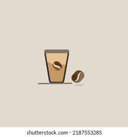 vector cup of coffee made of selected coffee beans