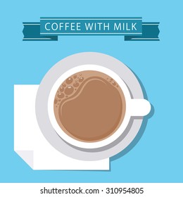 vector cup of coffee with milk