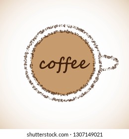 vector cup of coffee on the white background