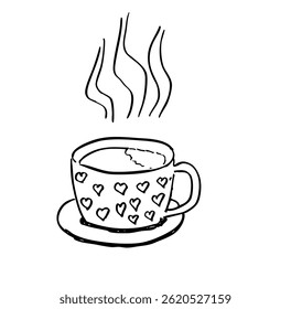 vector of a cup of coffee with steam