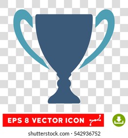 Vector Cup EPS vector pictograph. Illustration style is flat iconic bicolor cyan and blue symbol on a transparent background.