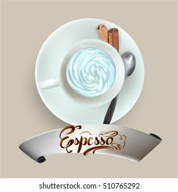 vector cup of espresso coffee