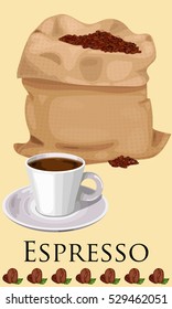 vector cup of espresso coffee