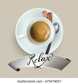 vector cup of espresso coffee Calligraphy lettering