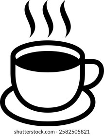 vector cup of hot drink. icon, symbol,