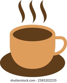 vector cup of hot drink. icon symbol