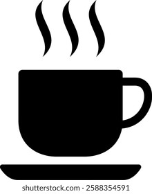 vector cup of hot drink. icon, symbol,