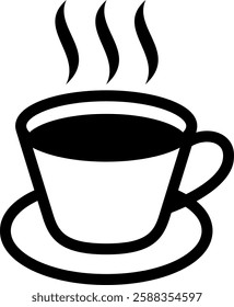 vector cup of hot drink. icon, symbol,