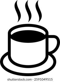 vector cup of hot drink. icon, symbol,