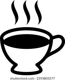 vector cup of hot drink. icon, symbol,