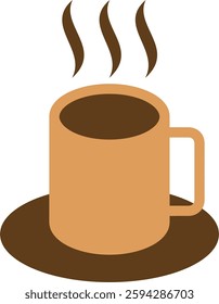 vector cup of hot drink. icon, symbol,