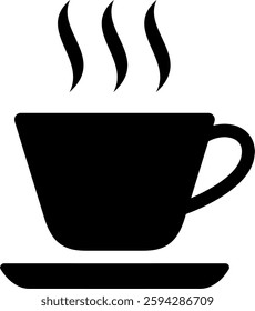 vector cup of hot drink. icon, symbol,