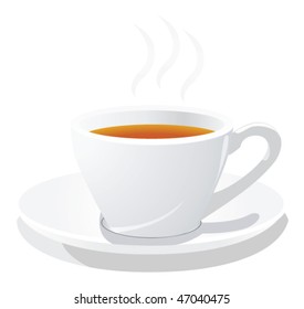 vector cup of hot tea