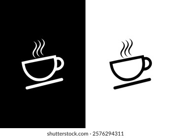 Vector Cup Icon,  Minimalist Beverage Symbol for Coffee, Tea, and Drinks