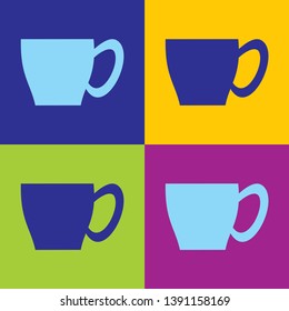 Vector cup illustrations in pop art. Picture that is suitable for the cafe interior design concept.