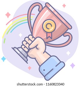 Vector cup image for winner, success, achievement, victory, triumph, winning  and success.