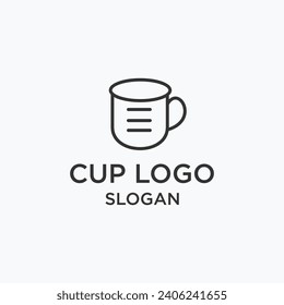 Vector cup line art logo design