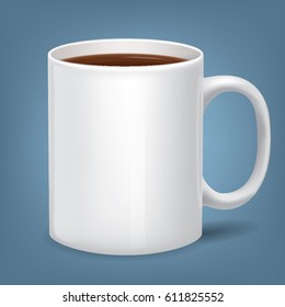 Vector cup, mug with tea or coffee 