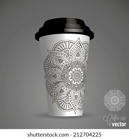 Vector cup with round ornament