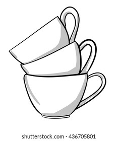 vector cup set illustration