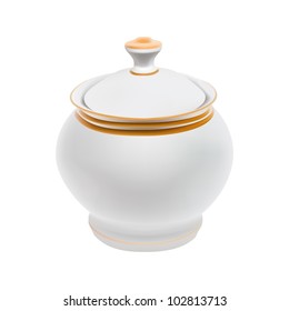vector cup sugar-bowl isolated on white background