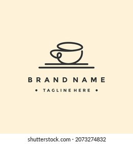 Vector de una taza de té o café dibujada por una sola línea continua. Eps8. RGB. Un color global