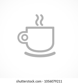 Vector cup of tea or coffee icon drawn by single line. Eps8. RGB. One global color