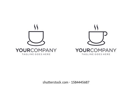 Vector cup of tea or coffee logo design concept	