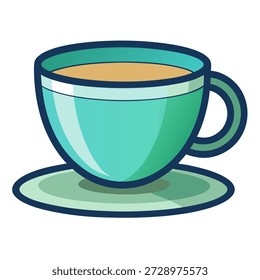 Vector de una taza de té o café sobre un fondo blanco