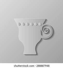 Vector Cup of Tea Isolated on Grey Background