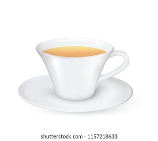 Vector cup of tea with saucer