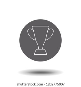 Vector cup. Thin line winner cup. vector icon for websites and mobile minimalistic flat design. Outline pictogram on white background