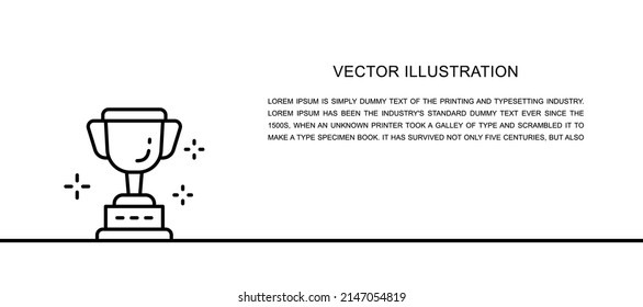 Vector cup, trofeo, premiar un icono de línea. Ilustración continua de una línea.