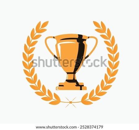 Vector of cup trophy symbol of champion ,vector design, Champion cup winner trophy award, illustration, isolated on white background