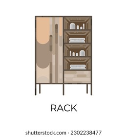armario vectorial, estante, armario, mobiliario doméstico, interior