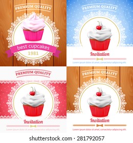 Vector cupcake banner. Vector Illustration for your design.