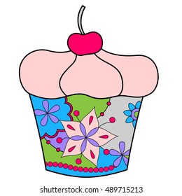 Vector cupcake colorful