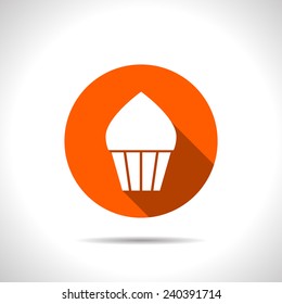 Vector cupcake icon. Food icon. Eps10