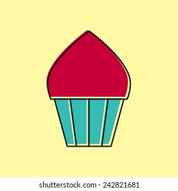 Vector cupcake icon. Food icon. Eps10
