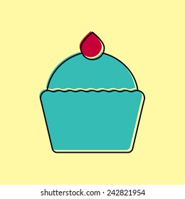 Vector cupcake icon. Food icon. Eps10