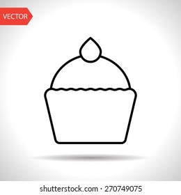 Vector cupcake icon. Food icon. Eps10