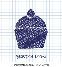 Vector cupcake icon. Food icon. Eps10